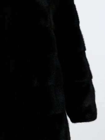 Шуба из меха норки с капюшоном