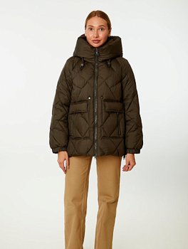 Пуховик женский стёганый с капюшоном