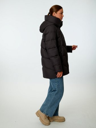 Пуховик женский стёганый с капюшоном