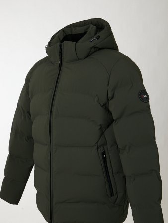 Пуховик мужской с капюшоном стёганый