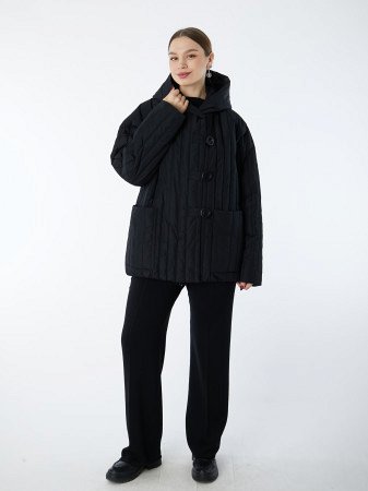 Стеганая утепленная куртка с капюшоном