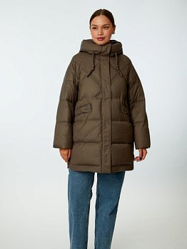 Пуховик женский стёганый с капюшоном