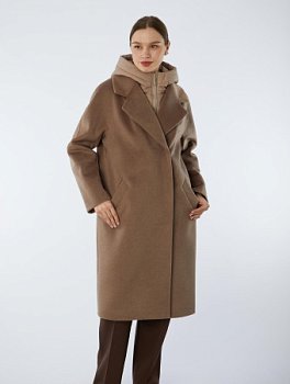  Пальто полушерстяное со съемным капюшоном