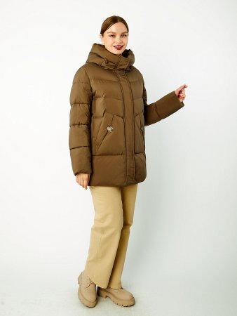 Пуховик женский стёганый с капюшоном