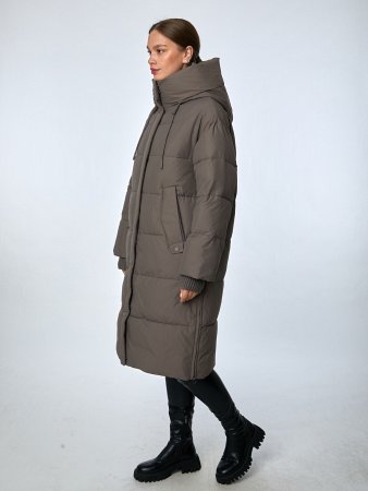 Пуховик женский стёганый с капюшоном