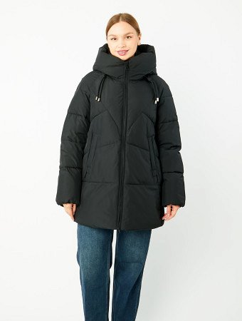 Пуховик женский стёганый с капюшоном