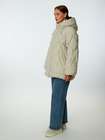 Пуховик женский стёганый с капюшоном