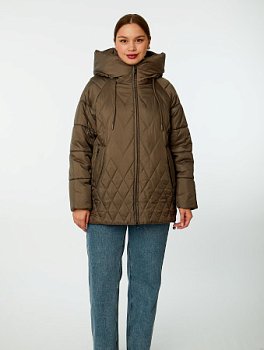 Пуховик женский стёганый с капюшоном