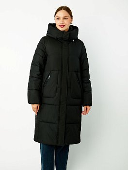 Пуховик женский стёганый с капюшоном