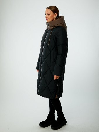 Пуховик женский стёганый с капюшоном