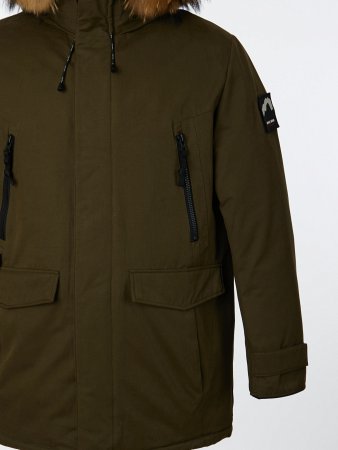 Пуховик удлинённый с капюшоном