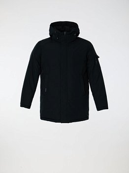 Пуховик мужской удлинённый с капюшоном