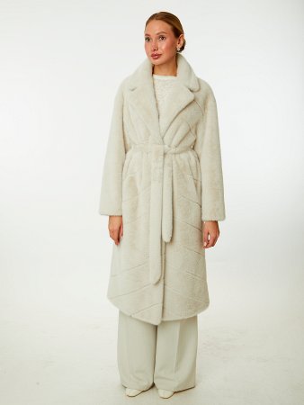 Шуба из эконорки с поясом