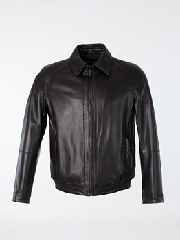 Укороченная куртка из натуральной кожи