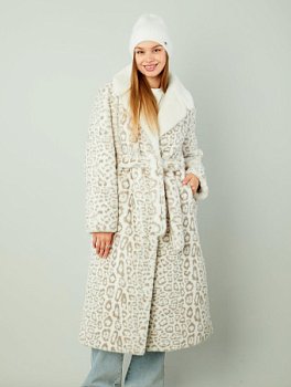 Шуба из эконорки с поясом