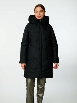 Пуховик женский стёганый с капюшоном