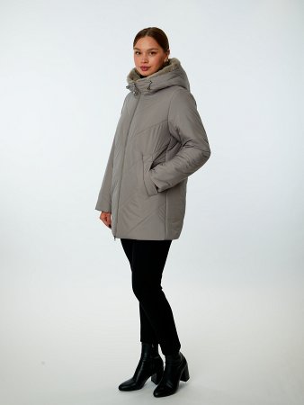 Пуховик женский стёганый с капюшоном