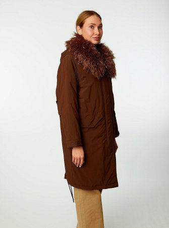 Пуховик-парка со съемным капюшоном