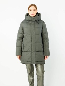 Пуховик женский стёганый с капюшоном
