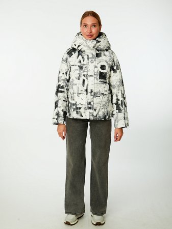 Пуховик женский укороченный с капюшоном