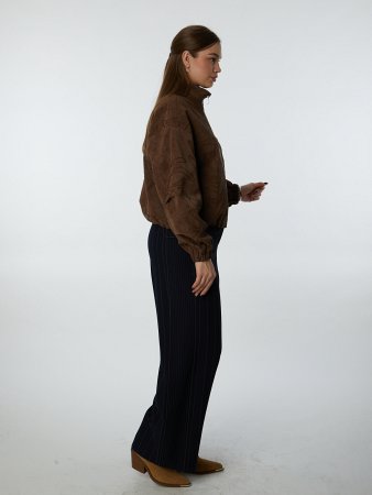 Куртка из экозамши с вышивкой