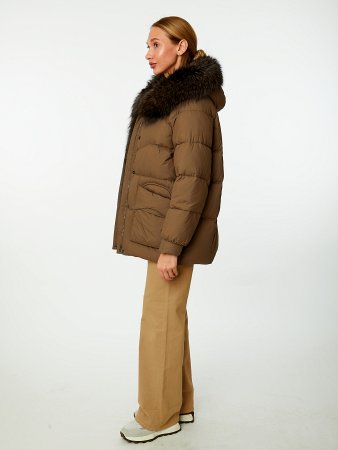 Пуховик женский с натуральным мехом