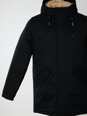 Пуховик мужской удлинённый с капюшоном