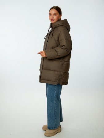 Пуховик женский стёганый с капюшоном