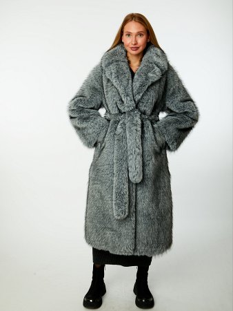 Длинная шуба из экомеха