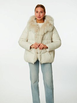 Пуховик женский стёганый с капюшоном