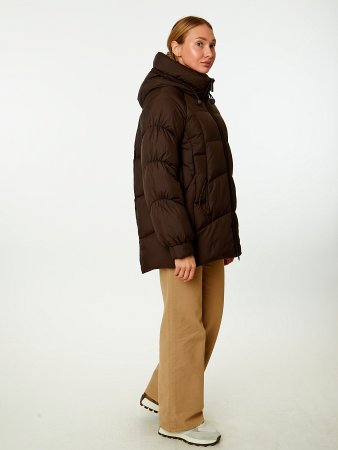 Пуховик женский стёганый с капюшоном
