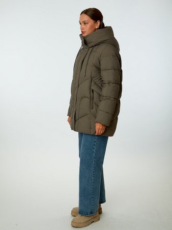 Пуховик женский стёганый с капюшоном