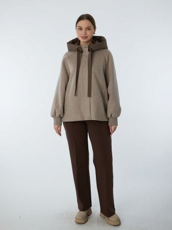 Драповая куртка с капюшоном