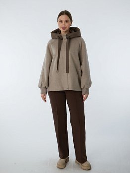 Драповая куртка с капюшоном