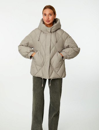 Пуховик женский стёганый с капюшоном