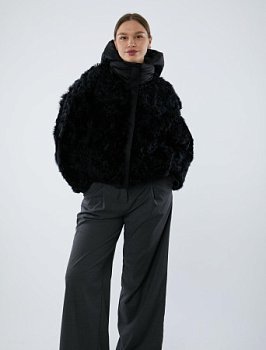 Двусторонняя шуба из меха козы