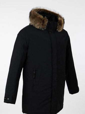 Пуховик удлинённый с капюшоном