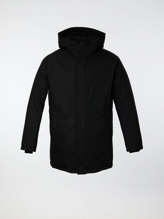 Пуховик удлинённый с капюшоном