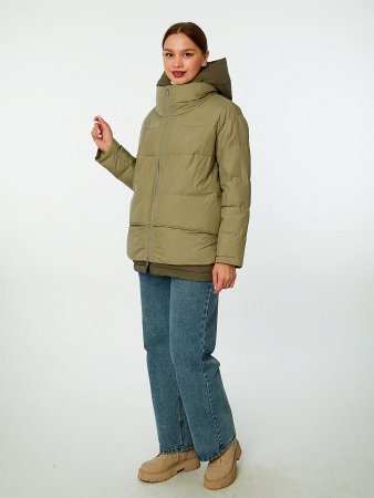 Пуховик женский стёганый с капюшоном