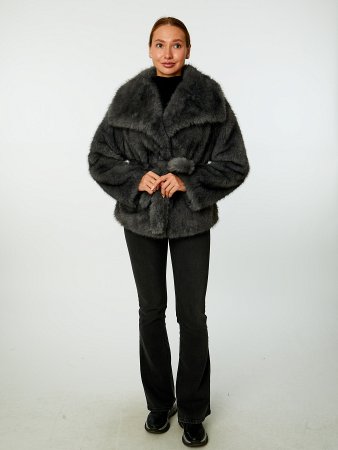 Куртка из искусственного меха с поясом