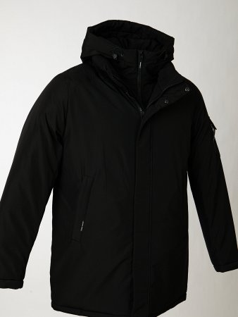 Пуховик мужской удлинённый с капюшоном