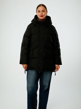 Пуховик женский стёганый с капюшоном
