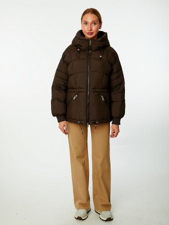 Пуховик женский стёганый с капюшоном