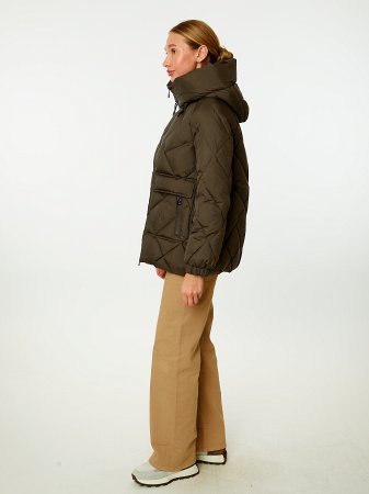 Пуховик женский стёганый с капюшоном