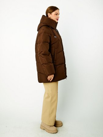 Пуховик женский стёганый с капюшоном