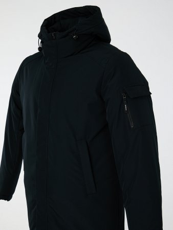 Пуховик мужской удлинённый с капюшоном