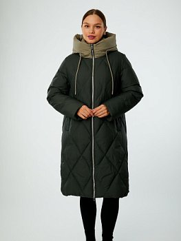 Пуховик женский стёганый с капюшоном