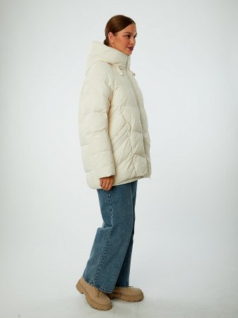 Пуховик женский стёганый с капюшоном