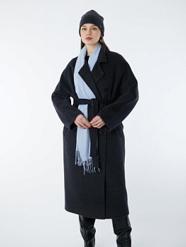 Длинное пальто с английским воротником