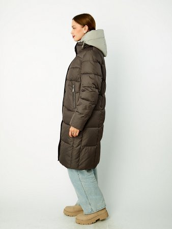 Пуховик женский стёганый с капюшоном